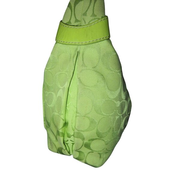 Coach 2010 Lime Green Penelope Signature Canvas Hobo & Matching Leather Wristlet - Picture 5 of 14
